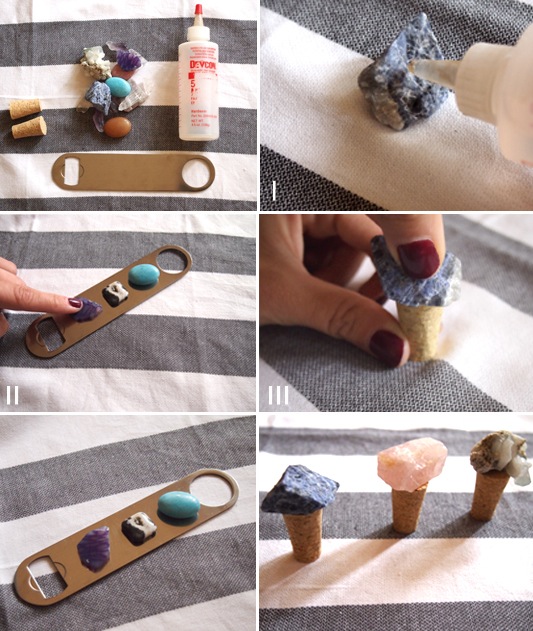 DIY gemstone bar accessories