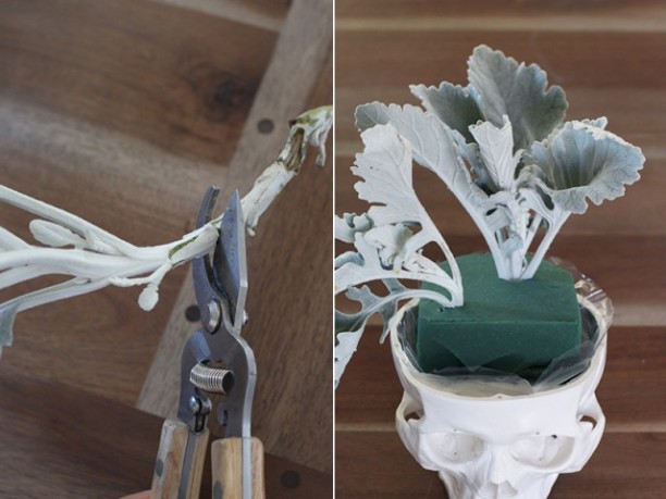 skullfl DIY Floral Skull CenterpieceaDIY Floral Skull Centerpiece